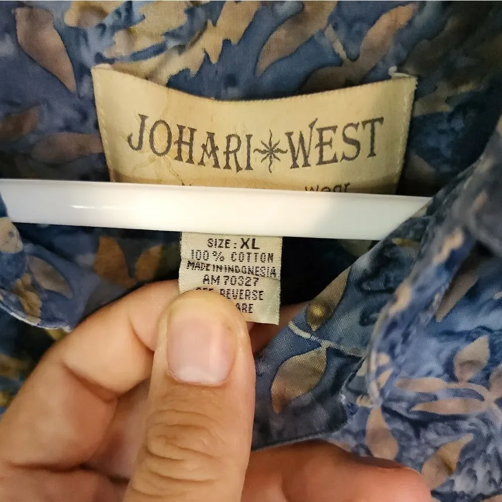Men's Johari West Hawaiian shirt, size XL